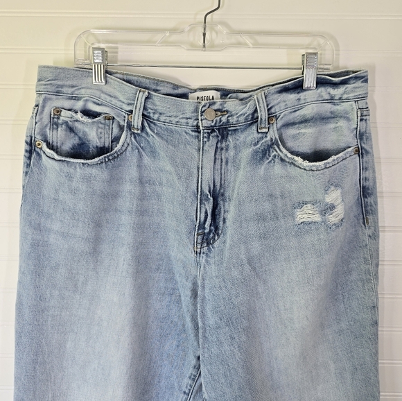 Pistola Revolve Presley High Rise Relaxed Roller Jean in By My Side 32 - Picture 4 of 7